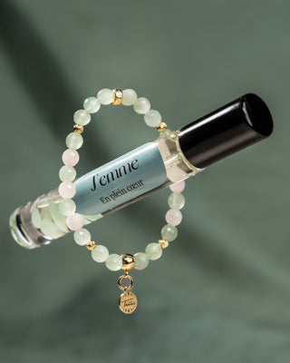 Coffret Saint Valentin: Parfum En Plein Cœur & Bracelet Aventurine & Quartz Rose